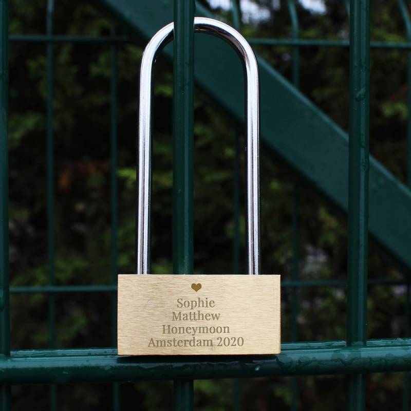 Personalised Heart Motif Any Message Padlock