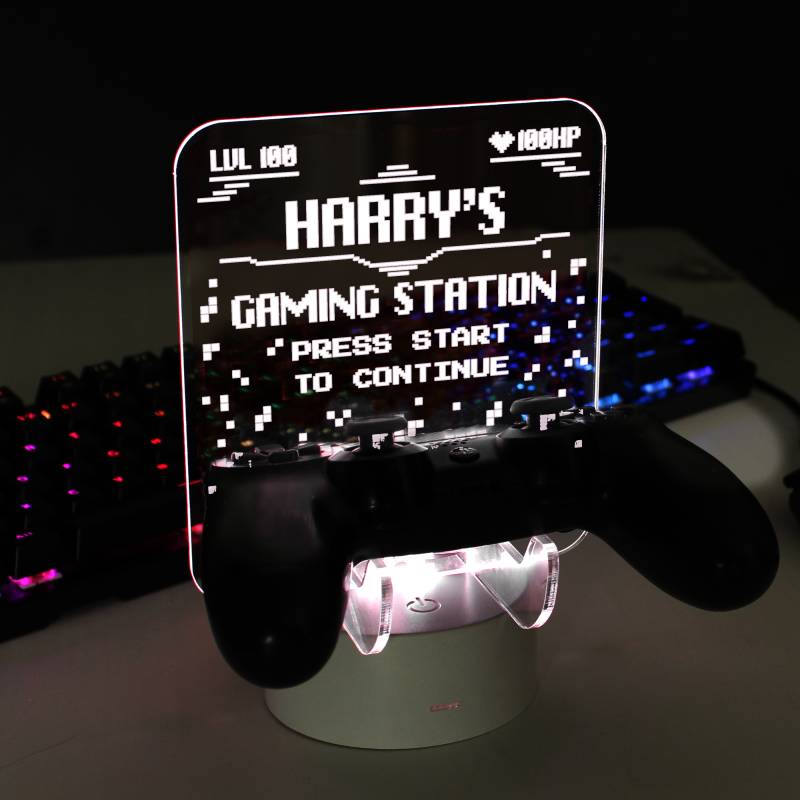 Personalised Gaming Controller Holder LED Colour Changing Light