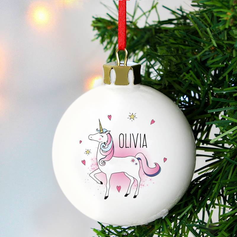 Personalised Unicorn Bauble