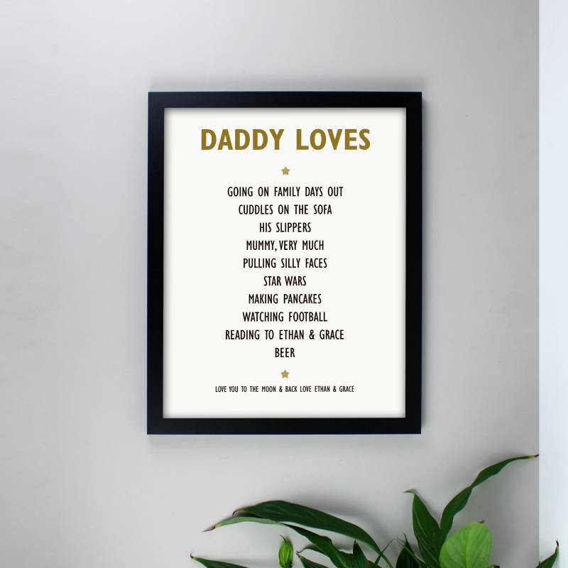 Personalised List of Love Poster Frame