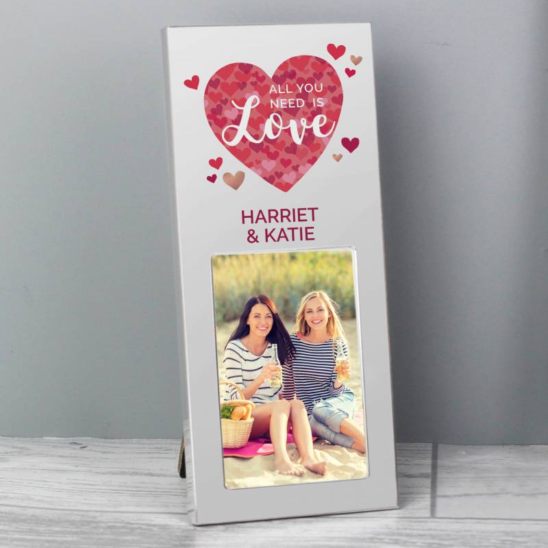 Personalised 'All You Need is Love' Confetti Hearts 2x3 Photo Frame